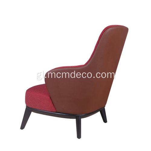 Sillón de tecido estilo Leslie Highback vermello de estilo moderno